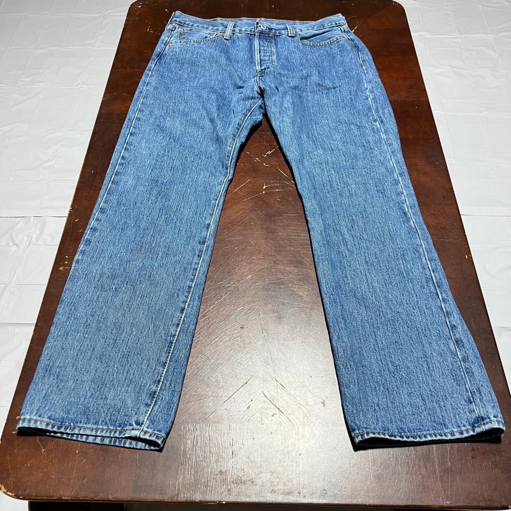 Levi's 501 Original Fit Mens Jeans 36x30 Medium Wash Blue Straight Leg Denim